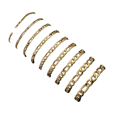 Bracciale a Maglia Figaro, Acciaio Inossidabile Color Oro