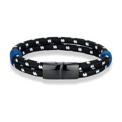 Bracciale in Corda Nautica a Doppio Strato, Acciaio Inossidabile 316L