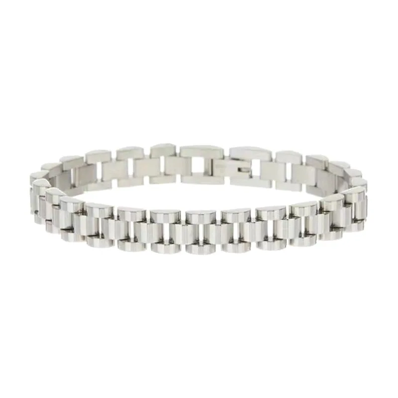 Bracelet à Maillons en Acier Inoxydable Poli, Acier 316L