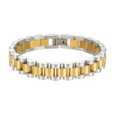 Pulsera de Eslabones Bicolor en Acero Inoxidable 316L