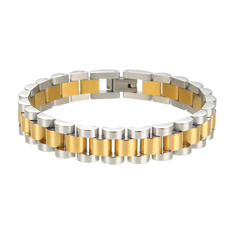 Pulsera de Eslabones Bicolor en Acero Inoxidable 316L