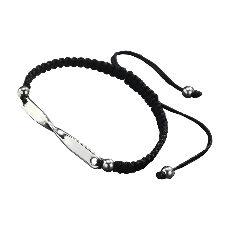 Pulsera Mobius de Cordón, Acero Inoxidable 316L