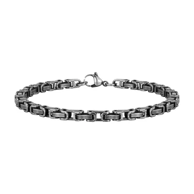 Bracelet Chaîne Byzantine, Acier Inoxydable Effet Antique