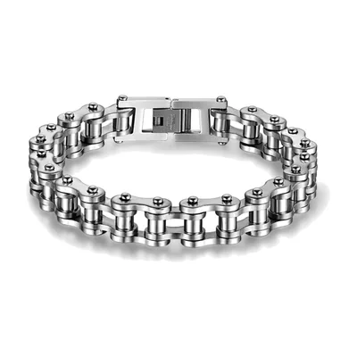 Biker Motorcycle Chain Bracelet, 316L Stainless Steel