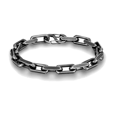 Bracciale a Catena Biker, Acciaio Inossidabile Ossidato