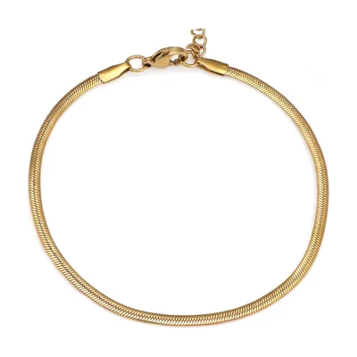 Bracelet Chaîne Serpent Plate, Acier Inoxydable 316L