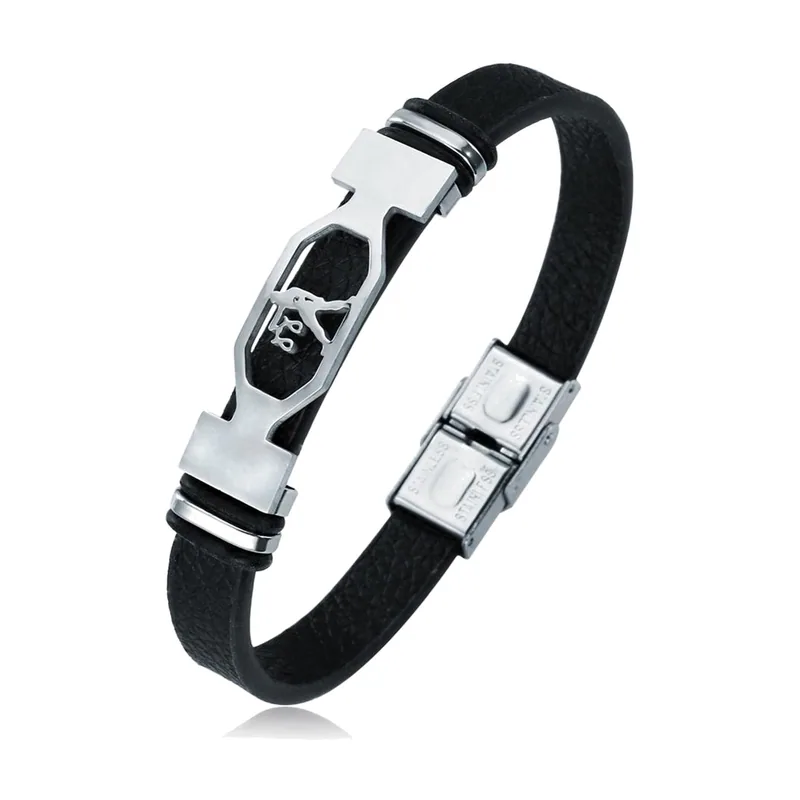 Bracelet Constellation du Zodiaque, Cuir et Acier Inoxydable