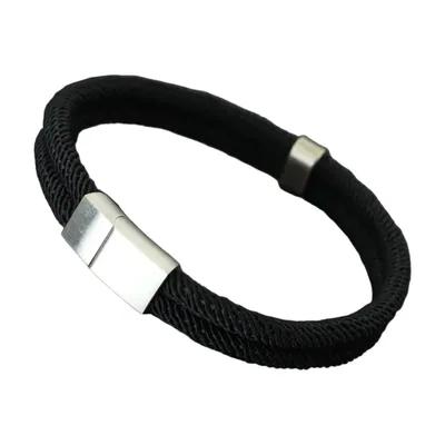 Bracelet en Corde Tressée avec Fermoir Magnétique, Acier Inoxydable