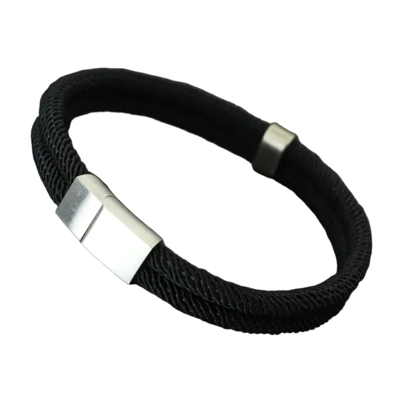 Bracelet en Corde Tressée avec Fermoir Magnétique, Acier Inoxydable