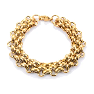 Bracciale a Catena Bizantina, Acciaio Inossidabile 316L