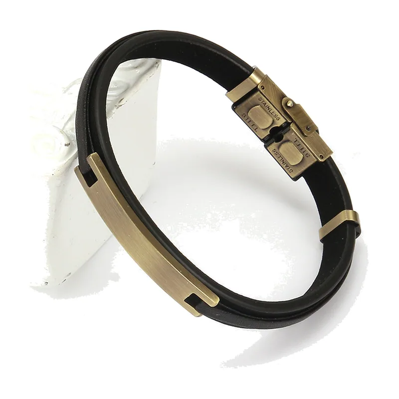 Braided Leather Bracelet with Brushed Stainless Steel Plate