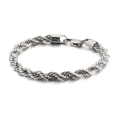 Bracelet Chaîne Torsadée, Acier Inoxydable 316L