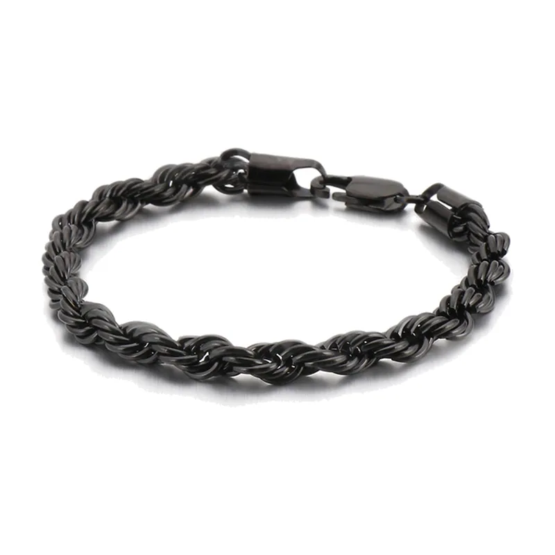 Bracciale a Catena Torsile, Acciaio Inossidabile 316L
