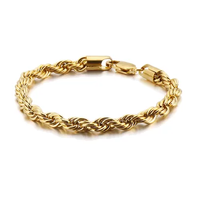 Bracelet Chaîne Torsadée, Acier Inoxydable 316L