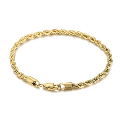 Bracelet Chaîne Torsadée en Acier Inoxydable 316L