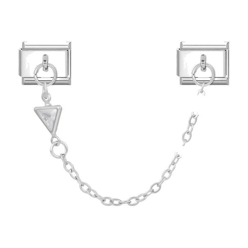 Bracelet à Maillons avec Charme Triangle, Acier Inoxydable