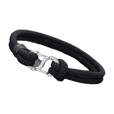 Braided Cord Bracelet with Stainless Steel Clasp, 4mm