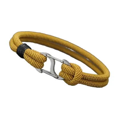 Braided Cord Bracelet with Anchor Clasp, Stainless Steel