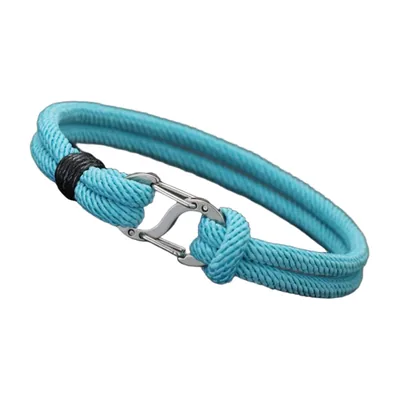 Braided Cord Bracelet with Stainless Steel Hook Clasp, 4mm
