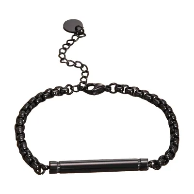 Bracelet Urne Funéraire avec Tube Cylindrique, Acier Inoxydable