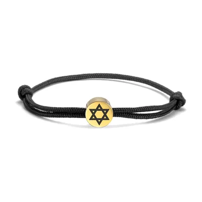 Bracelet Corde Étoile de David, Acier Inoxydable 316L
