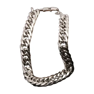 Bracciale a Maglie Cubane con Chiusura Testa di Drago, Acciaio Inox