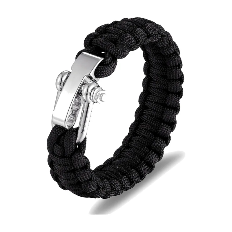 Braided Paracord Survival Bracelet, Stainless Steel Clasp