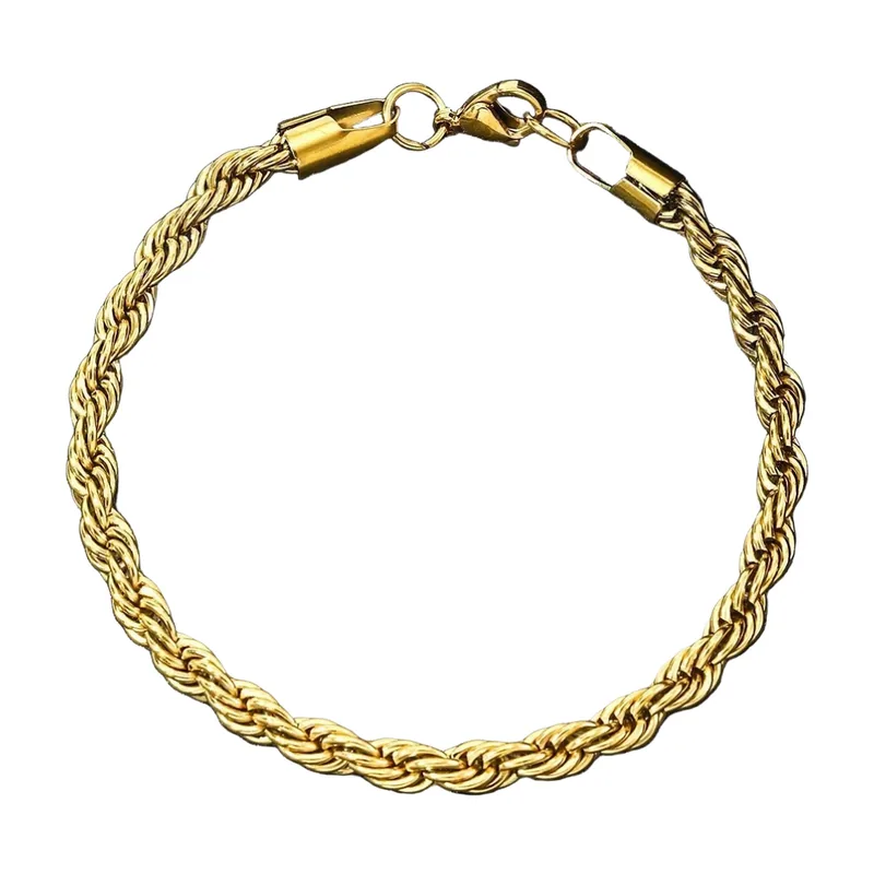 Pulsera de Cadena Torsada de Acero Inoxidable 316L