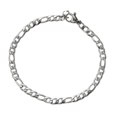 Bracciale a Maglie Gourmette, Acciaio Inox 316L, 4mm