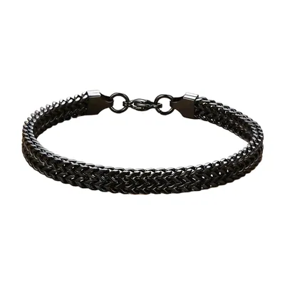 Vintage Braided Chain Bracelet, Antique Stainless Steel