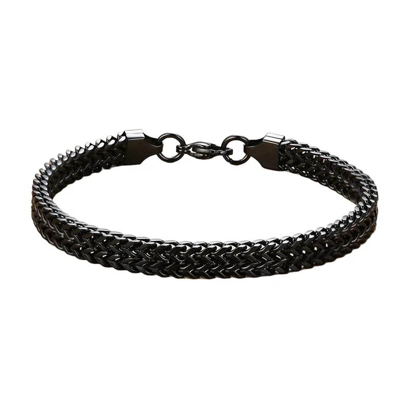 Pulsera de Cadena Trenzada Vintage, Acero Inoxidable Antiguo