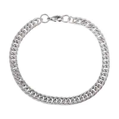 Bracciale a Maglia Cubana, Acciaio Inossidabile 316L