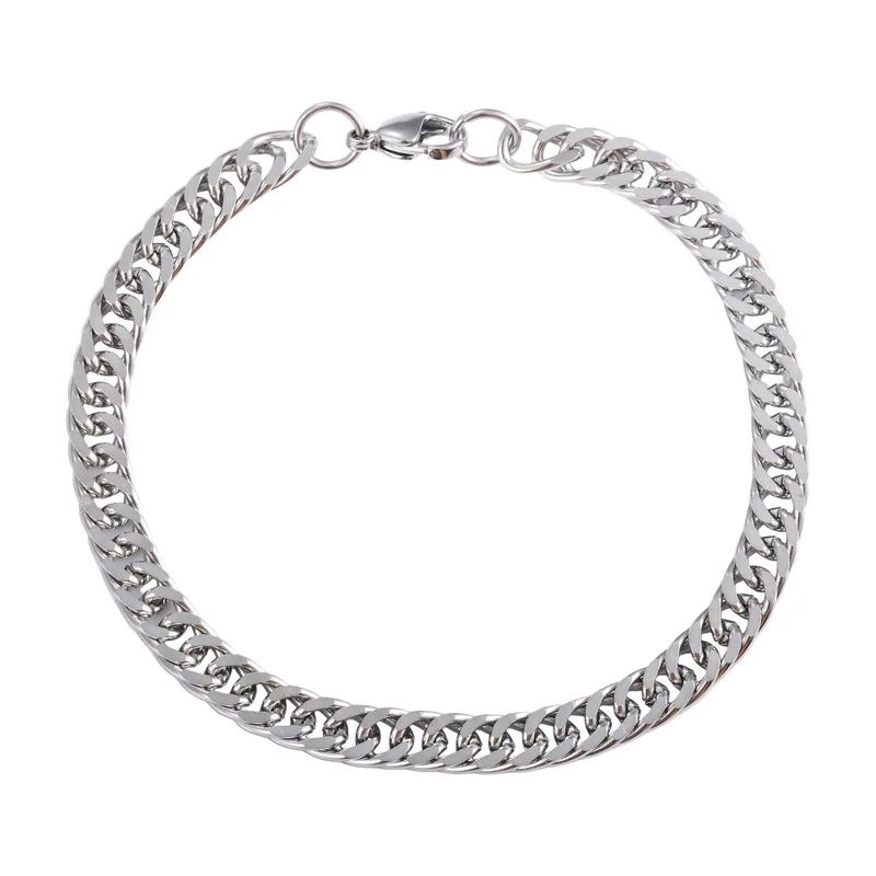 Bracciale a Maglia Cubana, Acciaio Inossidabile 316L
