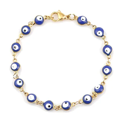 Bracciale a Maglie Malocchio, Acciaio Inossidabile Dorato