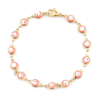 Bracciale a Maglie Malocchio, Acciaio Inossidabile Dorato