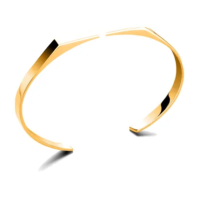 Bracciale a Polsino Eptagonale in Acciaio Inossidabile, Dorato