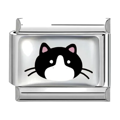 Modular Link Bracelet with Cat Motif, Stainless Steel