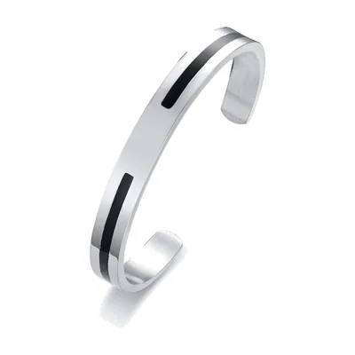 Viking Motif Minimalist Cuff Bracelet, Stainless Steel