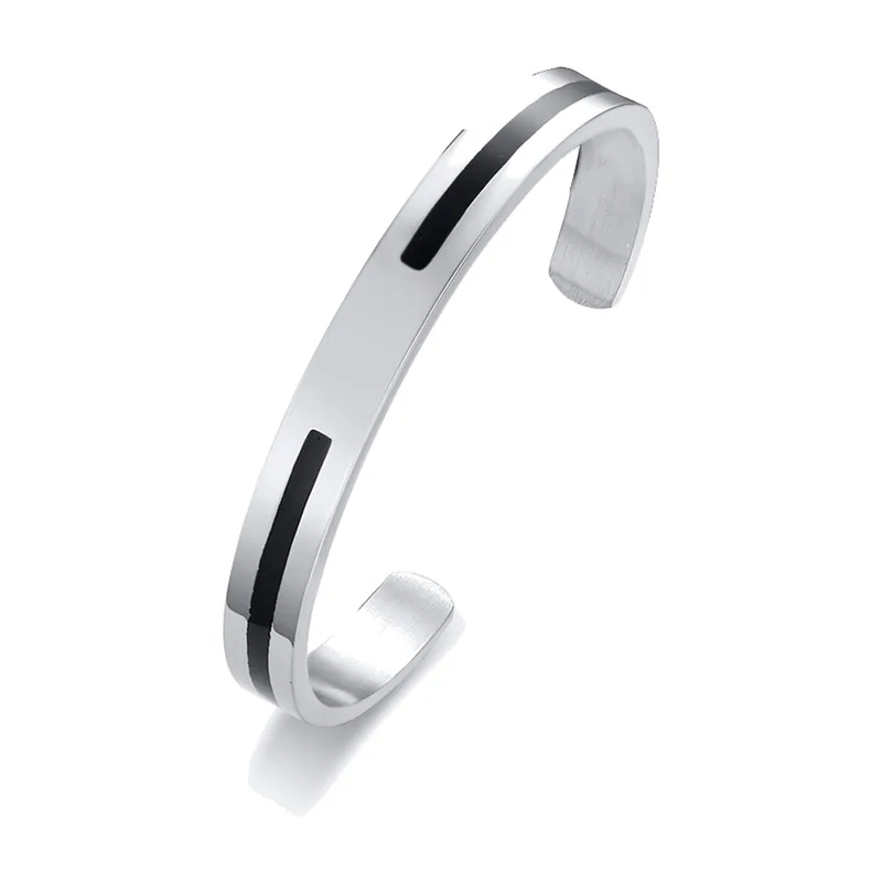 Bracelet Manchette Minimaliste Motif Viking, Acier Inoxydable