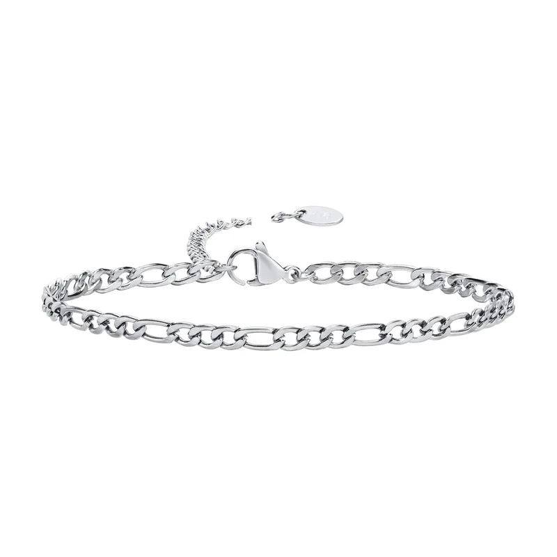 Pulsera de Cadena Figaro, Acero Inoxidable 316L