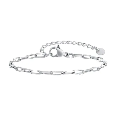 Paperclip Link Chain Bracelet, 316L Stainless Steel