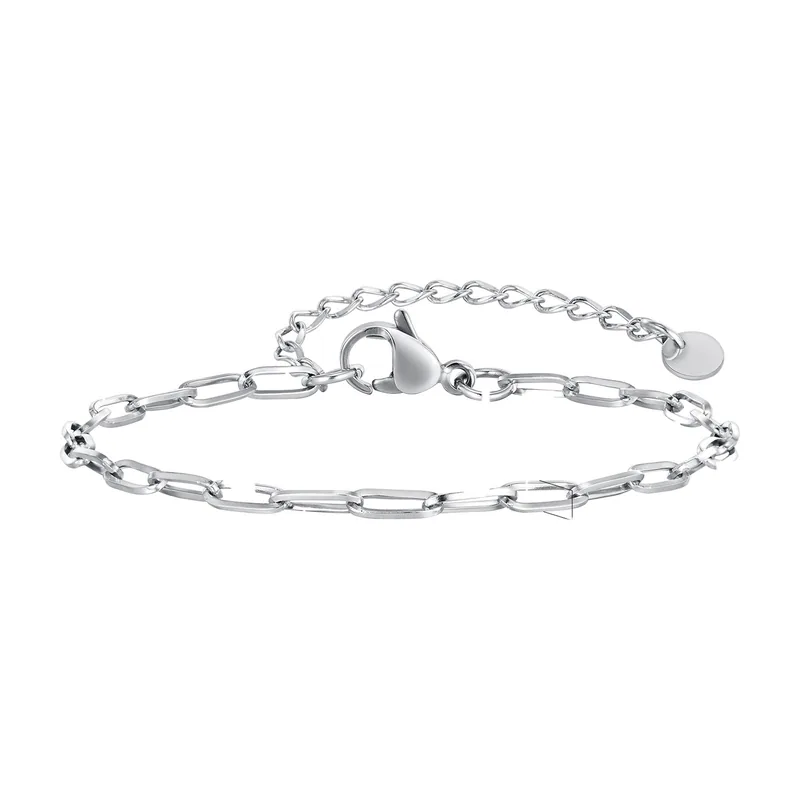 Pulsera de Eslabones Paperclip, Acero Inoxidable 316L