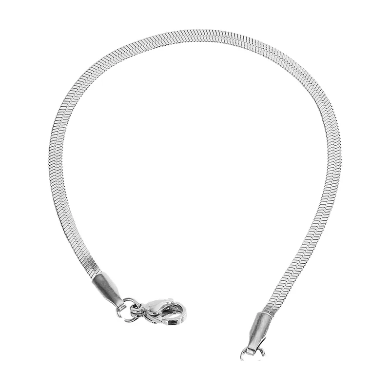 Pulsera de Cadena Snake, Acero Inoxidable 316L Herringbone