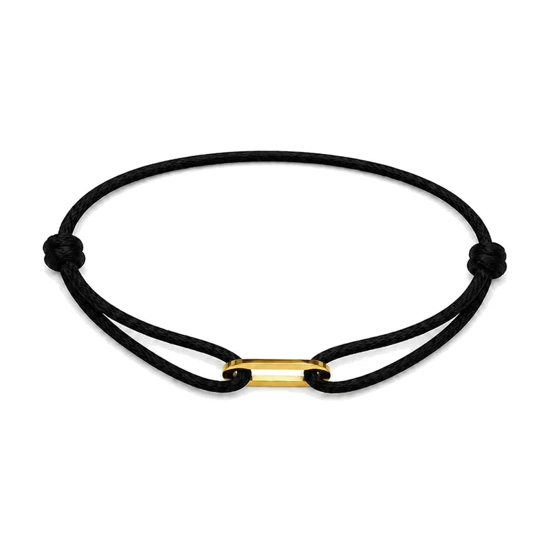 Pulsera de Cordón Trenzado con Cierre Ovalado, Acero Inoxidable
