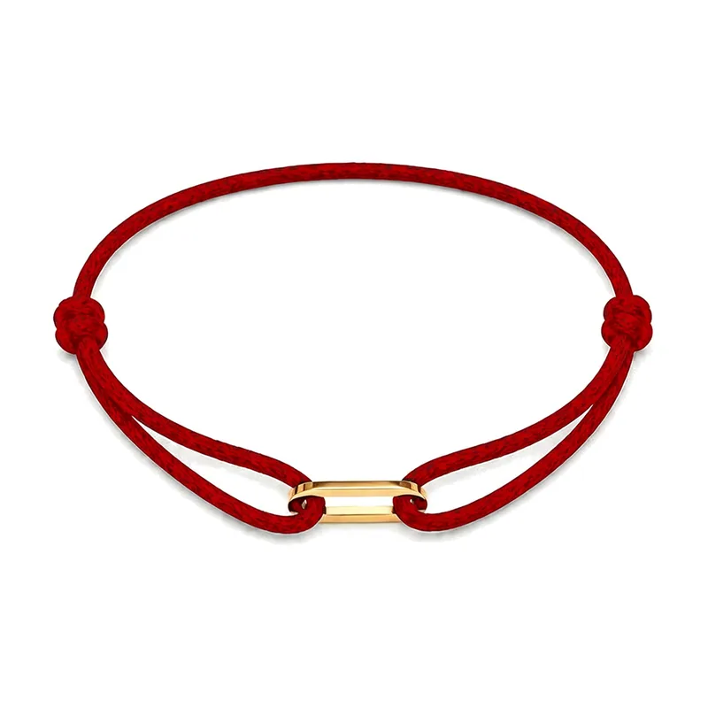 Pulsera de cuerda trenzada con cierre ovalado, acero inoxidable 316L