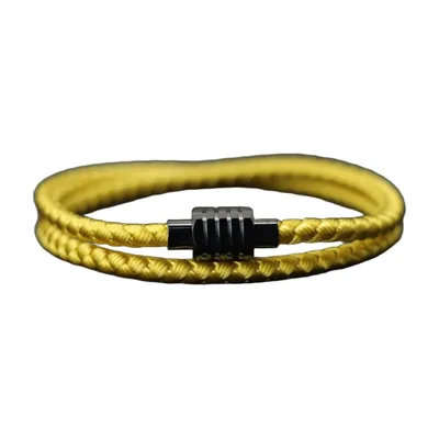 Bracciale in Corda Intrecciata a Doppio Strato con Chiusura Magnetica, Acciaio Inox