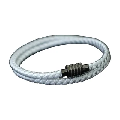 Bracciale in Corda Intrecciata Doppia con Chiusura Magnetica, Acciaio Inossidabile