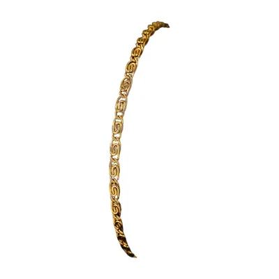Greek Key Geometric Chain Bracelet, Gold-Tone Stainless Steel