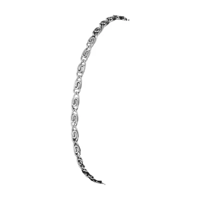 Greek Key Geometric Chain Bracelet, 316L Stainless Steel
