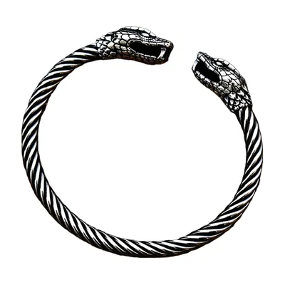 Brazalete Vikingo Cabeza de Lobo, Acero Inoxidable 316L